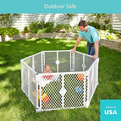 Toddleroo by North States - Superyard Baby Play Yard: Freestanding 6 Panel Baby Playpen - Indoor or Outdoor Use - Made in USA - Encloses Up to 18.5 Square Feet - 26 Inches Tall - Pink