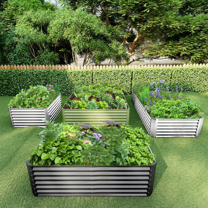 Ayen Guard 6x3x2FT Galvanized Raised Garden Bed,Galvanized Planter Boxes Outdoor, Large Metal Raised Garden Beds for Vegetables-Silver
