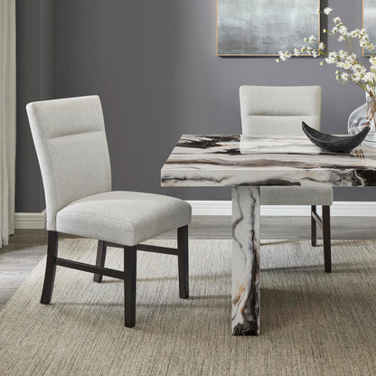 Roundhill Furniture Cavira Modern Faux Marble Dining Table with 4 Chairs and Bench