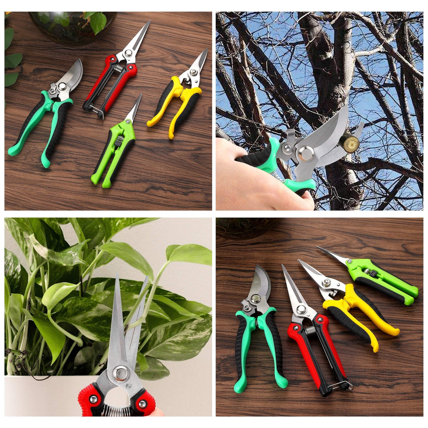 5‑Piece Garden Pruning Shears Set with Gloves & Storage Bag – Stainless Steel Trimming Scissors for Flowers, Herbs & Small Branches – Ergonomic Gardening Tools Kit (Multi-color)