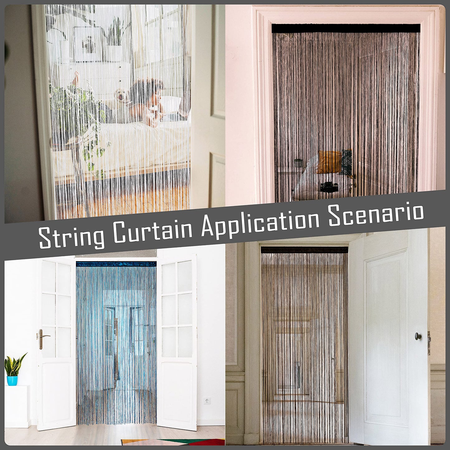 YaoYue Doorway String Curtain Door Curtains,Boho Hippie Hanging Fringe Room Divider for Patio Bedroom Closet Kitchen Laundry,Room Window Wall Door Decor(39×79in/100×200cm,Brown)