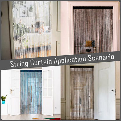 YaoYue Doorway String Curtain Door Curtains,Boho Hippie Hanging Fringe Room Divider for Patio Bedroom Closet Kitchen Laundry,Room Window Wall Door Decor(39×79in/100×200cm,Brown)
