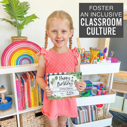 Happy Birthday Certificates for Students - 25 Student Birthday Certificates for Kids Classroom Must Haves, Teacher Supplies for Classroom Elementary, Farmhouse Teacher Essentials