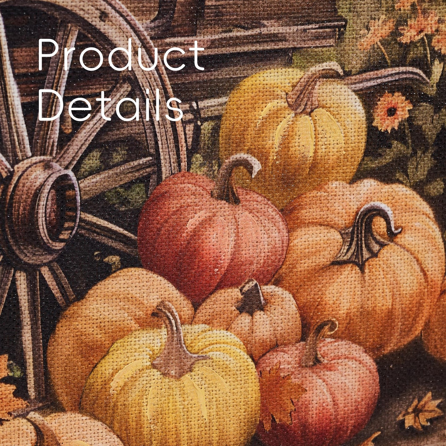 ArtbyHannah Farmhouse Fall Wall Art Decor, Harvest Autumn Thanksgiving Scroll Wall Decor for Bedroom Bathroom Door Home Decor, Rustic Linen Wall Hanging Artwork with Pumpkin Barn Scene, 16x24 Inch