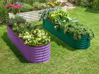 9-in-1 Galvanized Steel Raised Garden Bed // 8×2×1.5 ft Modular Planter for Gardening, Vegetables, Flowers // 18" Tall Metal Raised Garden Beds Outdoor (Dark Green) // Patented Design Planter Box
