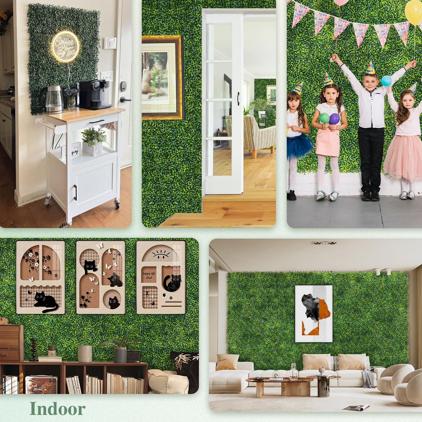 ODTORY Artificial Boxwood Roll Panels: 6 ft x 12 ft (72 sq ft) UV-Resistant Green Grass Wall Decor, Faux Ivy Privacy Fence Screen for Indoor and Outdoor, Garden, Home Decor