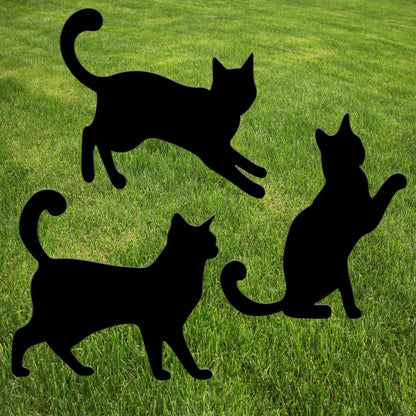 Black Cat Cats Halloween Yard Sign Home Outdoor Lawn Decoration With Stakes Scary Spooky Decor12x12 Inches (3 Pack)