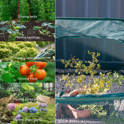 ANC POP Pop Up Mesh Plant Cover,40'' x 40'' x 30'' Plant Protector for Raised Garden & Flower Bed, Net Cage Plant Guard for Fruits, Vegetables, Seedlings and Herbs, 8 Ground Stakes for Fixing