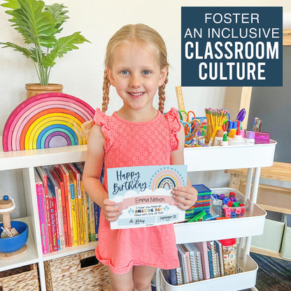 Happy Birthday Certificates for Students - 25 Student Birthday Certificates for Kids Classroom Must Haves, Teacher Supplies for Classroom Elementary, Boho Teacher Essentials