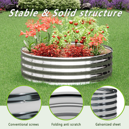 DIIYIV 3Pack 3x3x1ft Galvanized Raised Garden Bed, Planter Raised Garden Beds Outdoor, Round Clearance Raised Garden Beds for Gardening Vegetables
