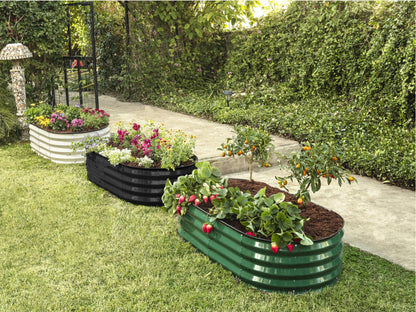 Plant & Plot Galvanized Raised Garden Beds Outdoor // 4×2×1 ft (2-Pack) Planter Raised Beds for Gardening, Vegetables, Flowers // Large Metal Garden Box // Patented Tool-Free Design (Black)