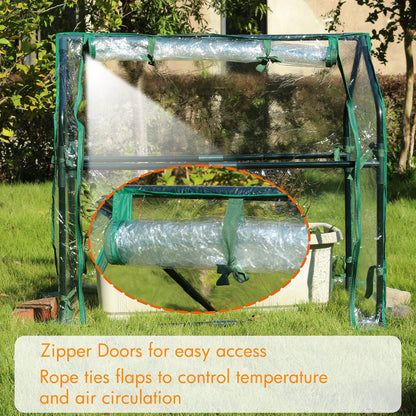 Gardzen Mini Greenhouse Heavy Duty Portable Green House, Zipper Clear Tent Indoor or Outdoor for Plants 36.2”(L) x18.9”(W) x33.3”(H)