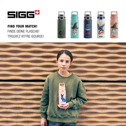 SIGG - Aluminium Kids Water Bottle - WMB ONE My Universe - Suitable For Carbonated Beverages - Leakproof - Lightweight - BPA Free - Climate Neutral Certified - Light Pink - 20 Oz