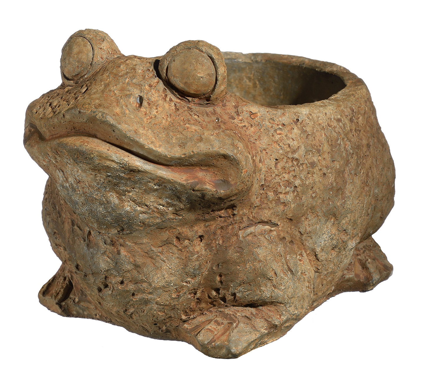 Classic Home and Garden Cement Buddies Animal Planter - Cute Desk Decoration - UV Coated Animal Vase w/Drain Plug - Succulent Plant Pot for Indoor/Outdoor Use (Frog Planter, Rust, Small)