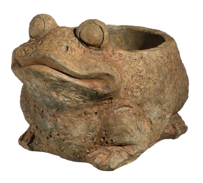 Classic Home and Garden Cement Buddies Animal Planter - Cute Desk Decoration - UV Coated Animal Vase w/Drain Plug - Succulent Plant Pot for Indoor/Outdoor Use (Frog Planter, Rust, Small)