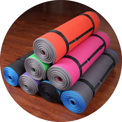 Fitvids All-Purpose 2/5-Inch (10mm) Extra Thick High Density Anti-Slip Exercise Pilates Yoga Mat with Carrying Strap Purple