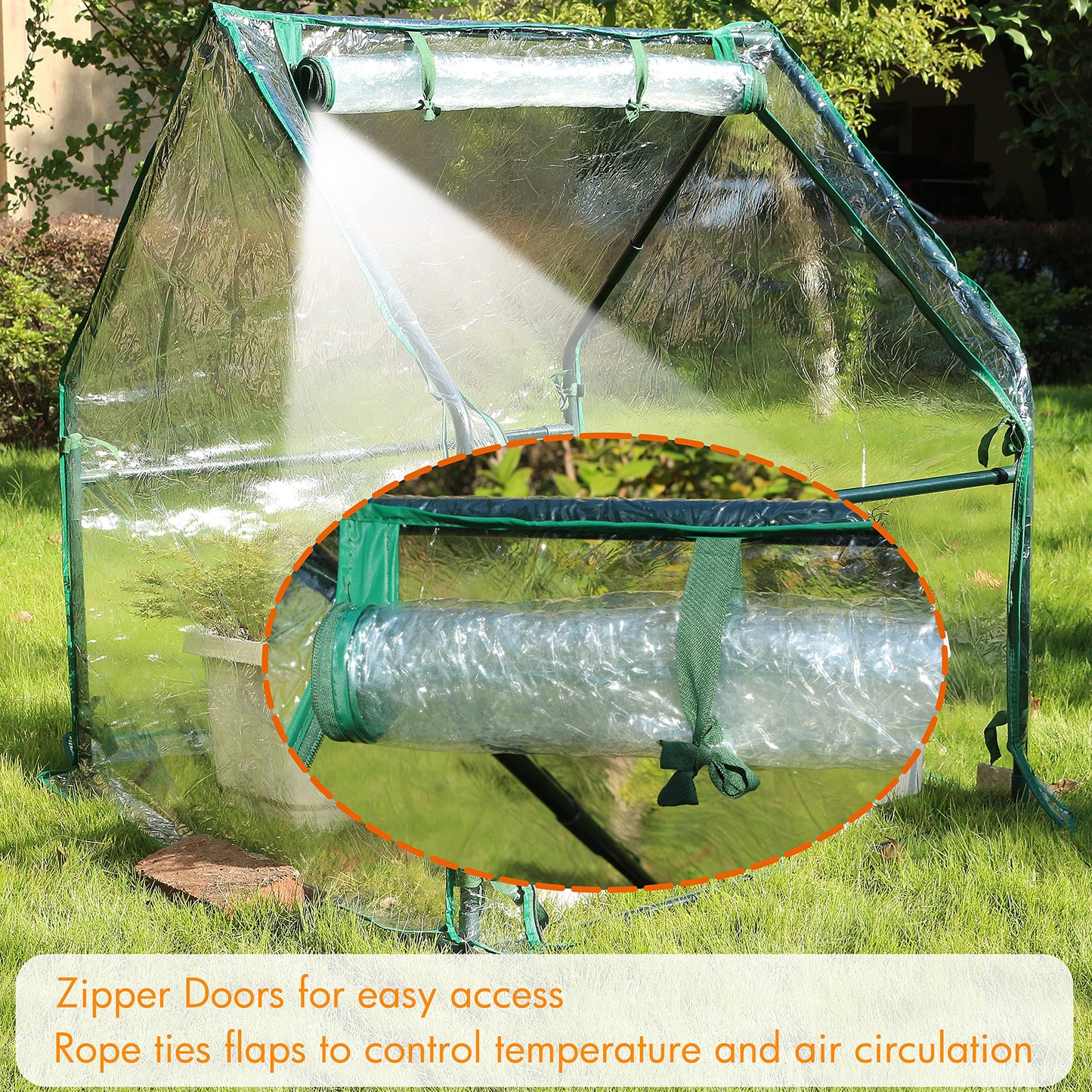 Gardzen Mini Greenhouse Heavy Duty Portable Green House, Zipper Clear Tent Small Greenhouse for Indoor Outdoor Plants 36.2”(L) x36.2”(W) x42.5”(H)