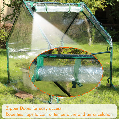 Gardzen Mini Greenhouse Heavy Duty Portable Green House, Zipper Clear Tent Small Greenhouse for Indoor Outdoor Plants 36.2”(L) x36.2”(W) x42.5”(H)