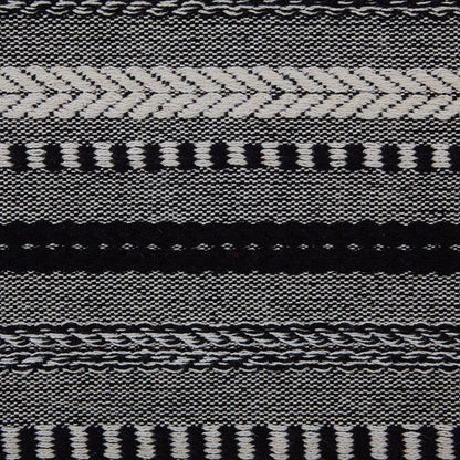 DII Farmhouse Braided Stripe Table Runner Collection, 15x72 (15x77, Fringe Included), Black