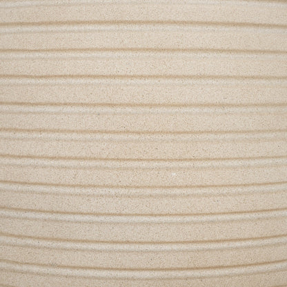 SAFAVIEH Outdoor - Jasper Beige Cement Ficonstone Planter Pot Set of 2 with Drainage Hole, Frost Resistant Garden Planters for Patio, Deck, Indoor Outdoor Use (PAT1535B-SET2)