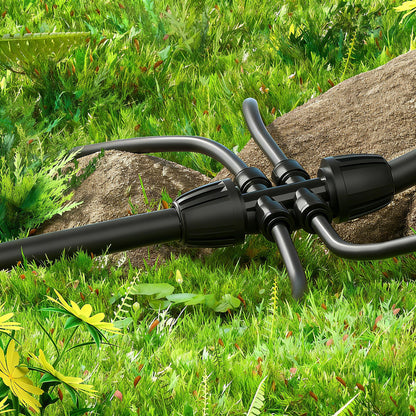 MIXC 1/4" Irrigation Dripline Tubing (100 Ft Roll), Saving 80% Water, 6" Emitter Spacing, 0.5 GPH Emitters Built-In Drip Irrigation Line with 1/4" Fittings Included, Black