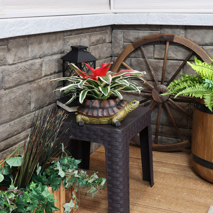 Sunnydaze Teddy the Turtle 11" Polyresin Garden Planter for Indoor or Outdoor Use