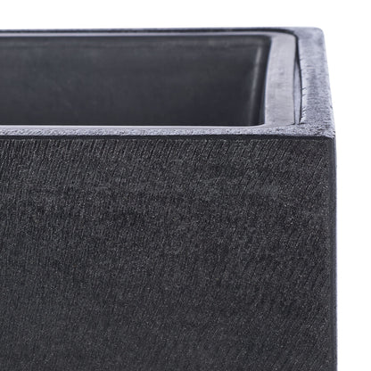 SAFAVIEH Outdoor - Larlen Black Concrete Ficonstone Planter Pot, Frost Resistant Modern Cube Planter for Patio, Deck, Garden, No Drainage, 12.9" W x 12.9" D x 12.9" H (PAT1520A)