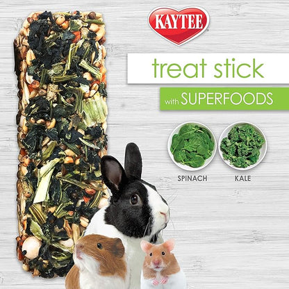 Kaytee Small Animal Treat Stick with Superfoods, Spinach & Kale, 5.5 oz (Pack of 2)