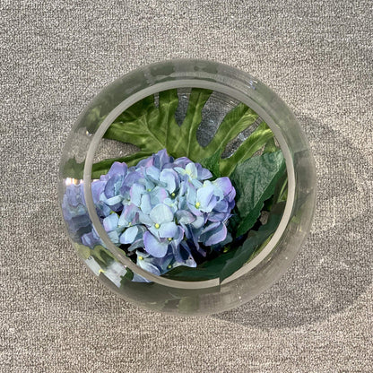 WGV Dome Vase, Width 9.8" Height 12" Clear Elegant Glass Planter Terrarium Gathering Storage Jar Taper up Floral Container for Wedding Party Ceremony Event Office Home Decor, 1 Piece