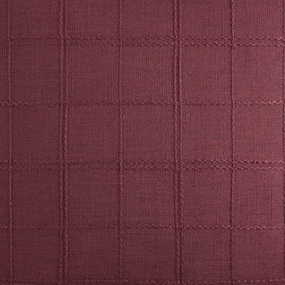 ZeeMart Linen Checked Lumbar Throw Pillow Covers Set of 2, 12x20 Inch Allover Grid Burgundy, Farmhouse Decorative Double Sided Grid Embroidered Couch Pillow Cases Red Cotton Linen Cushion Covers