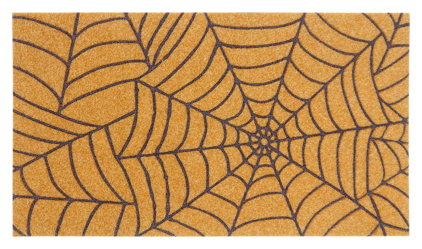 KAF Home EcoCoir Non-Shed Synthetic Doormat with Heavy-Duty, Weather Resistant, Non-Slip PVC Backing | 17 by 30 Inches | Perfect for Indoor and Outdoor Use (Spider Web)