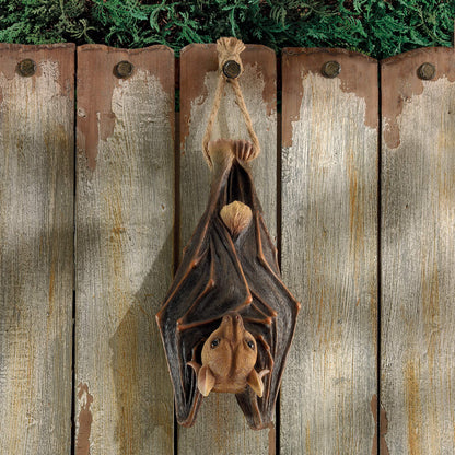 Design Toscano QM28985 Vampire Bat - Hanging Mega Bat Sculpture - Bat Figure - Halloween Bats,full color