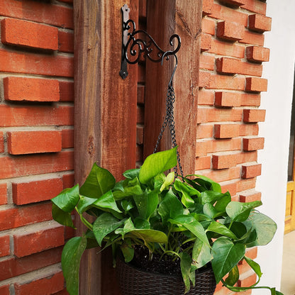 N+A Sunshine Iron Metal Hanging Planter Bracket, 2 Pack Wall Hooks for Hanging Birds Feeders, Latern, Wind Chimes, Coat, Decorative Indoor Outdoor (Black)