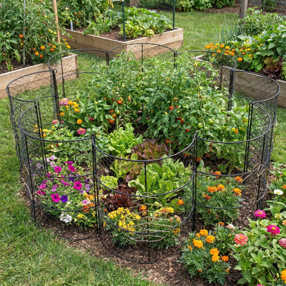 DHAMPOOH Large Plant Protection Cage, 4 Pcs Heavy Duty Chicken Wire Cloche, Metal Protectors for Garden Plants, Protecting Fruits and Seedlings from Rabbits, Squirrels and Other Animals - 14'' x 16”