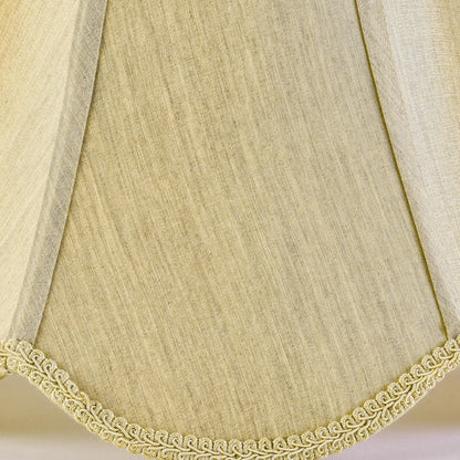 GO&SO Gold Lamp Shade Medium Bell Lamp Shades 2pc Edge Petal Braid Design Scalloped Lamp Shade,6"Top x 13"Bottom x 10.6"Vertical Height (Spider) Replacement Lampshades for Table Lamps - Easy Assembly