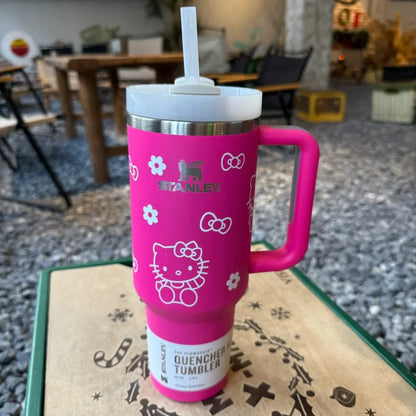 Pink Stanley Quencher H2.0 Tumbler – 40 oz Travel Cup