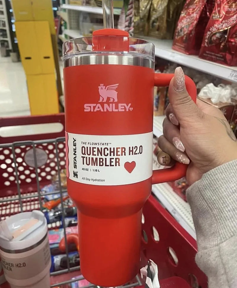 Pink Stanley Quencher H2.0 Tumbler – 40 oz Travel Cup