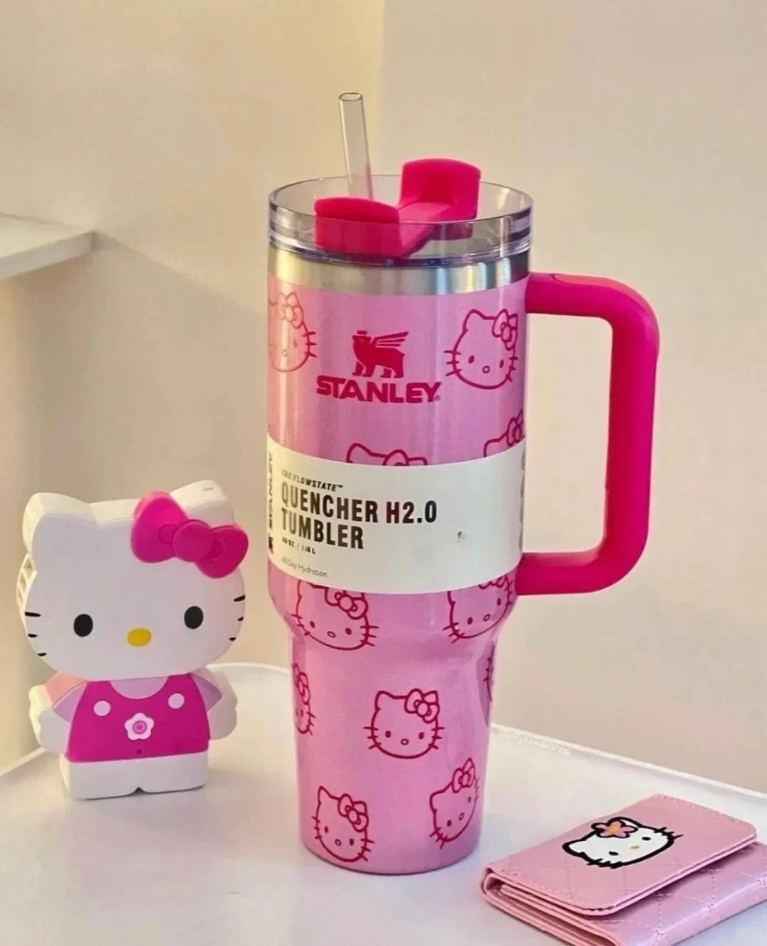 Hot Pink Stanley Quencher H2.0 Tumbler – 40 oz Travel Cup