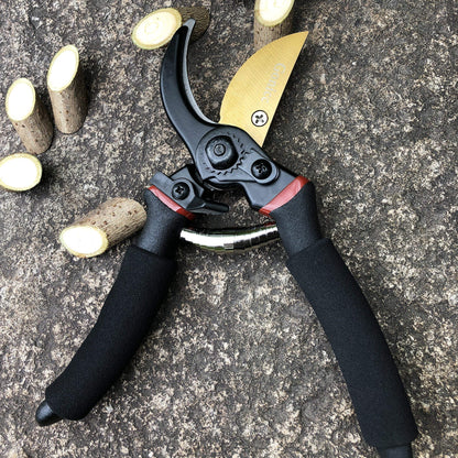 gonicc 8" Professional Premium Titanium Bypass Pruning Shears (GPPS-1003), Hand Pruners, Garden Clippers, Bonsai Cutters