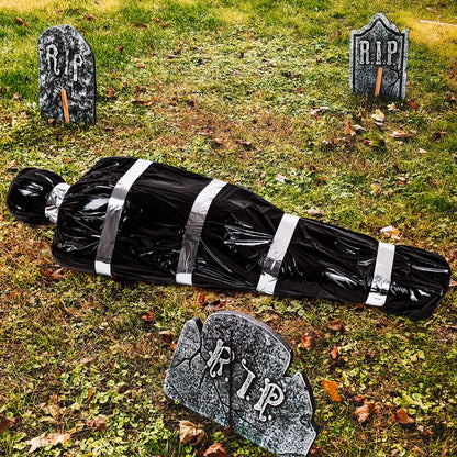 Lvdeer Halloween Decorations Outdoor Body Props - Scary Fake Corpse in Bag Hallowmas Prop Creepy Haunted House Decor (Requires Assembly)